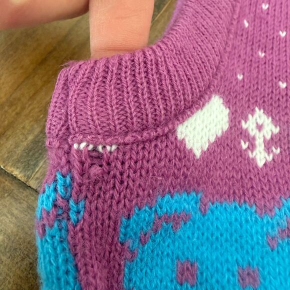 Vintage JCPenney Purple Teddy Bear Sweater Vest Girls' M (10-12) - Picture 5 of 13